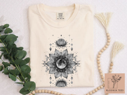 Mystic Moon And Sun Shirt, Mystical Moon Phase Shirt, Moon Phase T-Shirt, Boho Vintage Moon Shirt, Celestial Moon Shirt, Spiritual T-Shirt