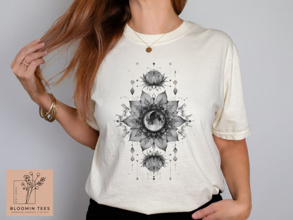 Mystic Moon And Sun Shirt, Mystical Moon Phase Shirt, Moon Phase T-Shirt, Boho Vintage Moon Shirt, Celestial Moon Shirt, Spiritual T-Shirt