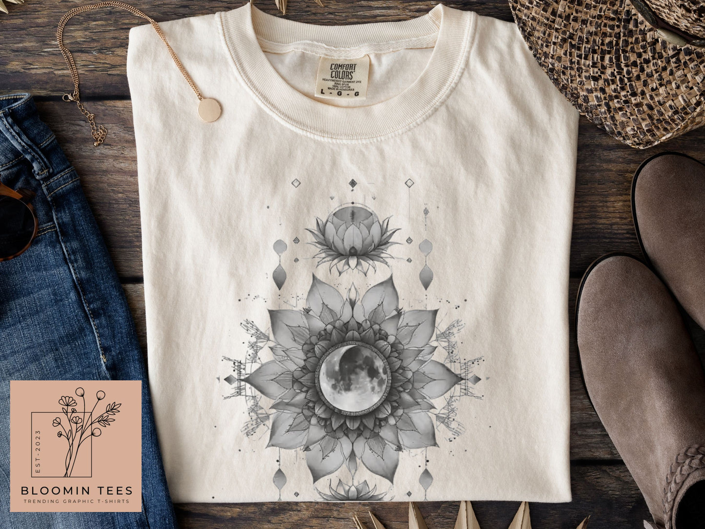 Mystic Moon And Sun Shirt, Mystical Moon Phase Shirt, Moon Phase T-Shirt, Boho Vintage Moon Shirt, Celestial Moon Shirt, Spiritual T-Shirt