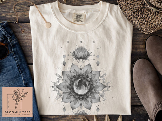 Mystic Moon And Sun Shirt, Mystical Moon Phase Shirt, Moon Phase T-Shirt, Boho Vintage Moon Shirt, Celestial Moon Shirt, Spiritual T-Shirt